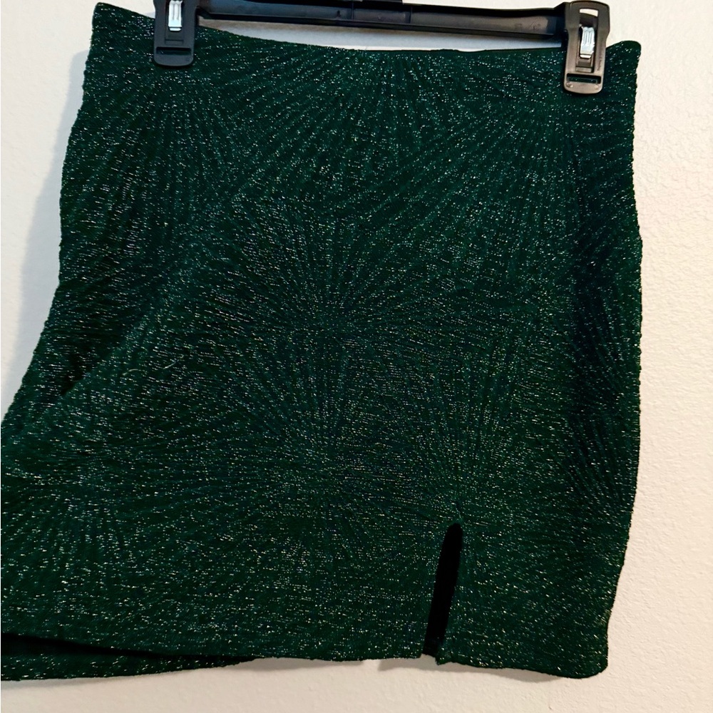 Speechless Shimmering Dark Green Mini Skirt- Perfect for Christmas!